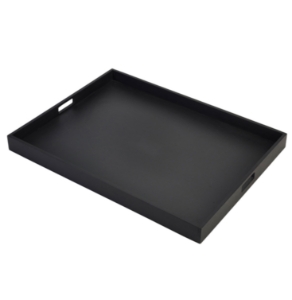 Butlers Tray with Integrated Handles - Solid Black - 64 x 48 x 4.5cm