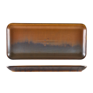 Terra Porcelain - Rustic Copper - Rectangular Platter - 36 x 16.5cm - Case of 3