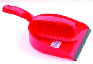 Professional DustPan Brush Soft Red