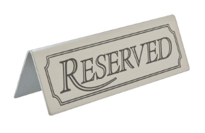 3454 Stainless Steel Reserved Table Sign
