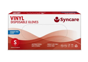Syncare Vinyl Powder Free Gloves - Clear - Various Sizes