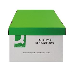 Business Storage Box - Green and White - Pack of 10