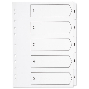 1-5 Indexed Dividers - A4 - White