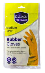 Household Latex Gloves - Yellow - One Pair