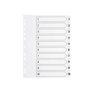 1-10 Indexed Dividers - A4 - White