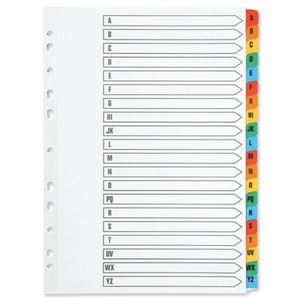 A-Z (20 Part) Indexed Dividers - A4 - Multicoloured