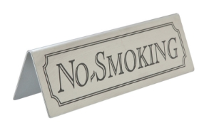 3455 Stainless Steel No Smoking Table Sign