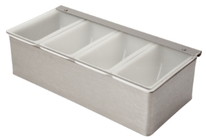 3761 Stainless Steel 4 Compartment Condiment Holder - CLOSED