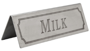 3466 Stainless Steel Milk Table Sign