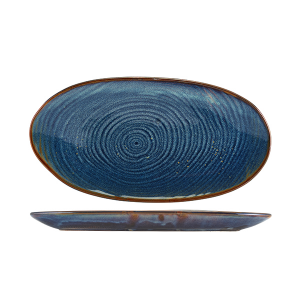Terra Porcelain -  Aqua Blue-  Organic Platter - 31cm - Case of 6
